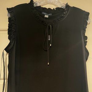 Tommy Hilfiger - Large L - Black Sleeveless Ruched Neck Top